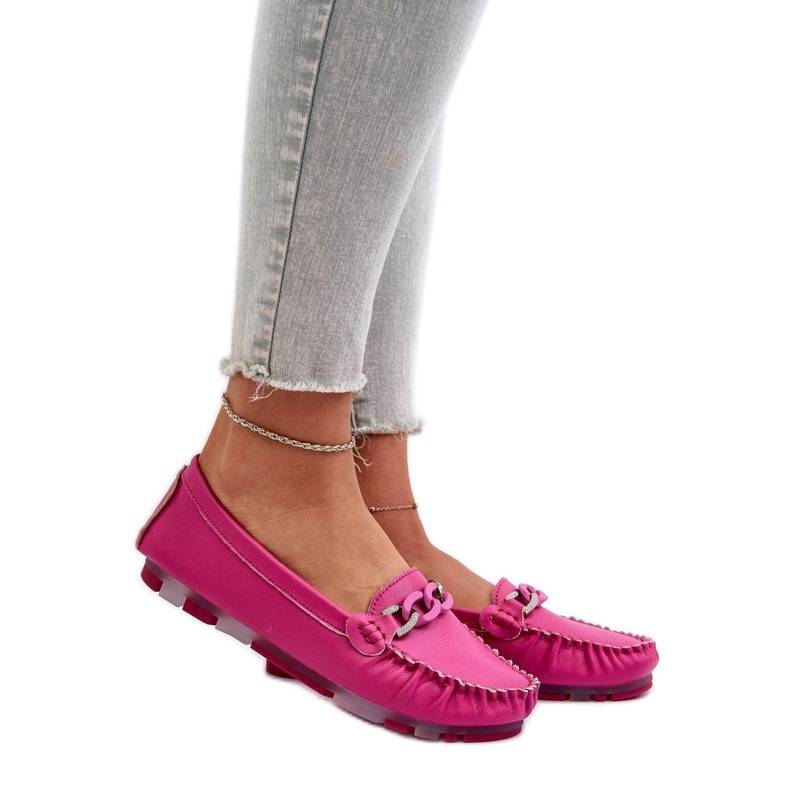 Moccasins Model S.Barski LR339 Fuchsia - Step in style pink