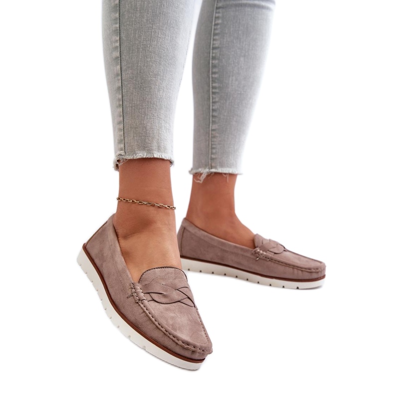Moccasins Model Nestalia 834280 Dark Beige - Step in style