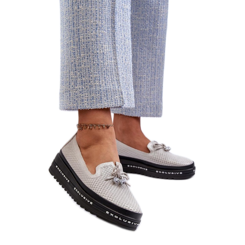 Moccasins Model S.Barski LR400 Silver - Step in style grey