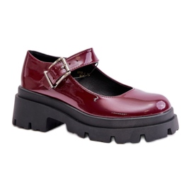 Shoes Model Plikuria 1813-1 Bordo Lakier - Step in style red