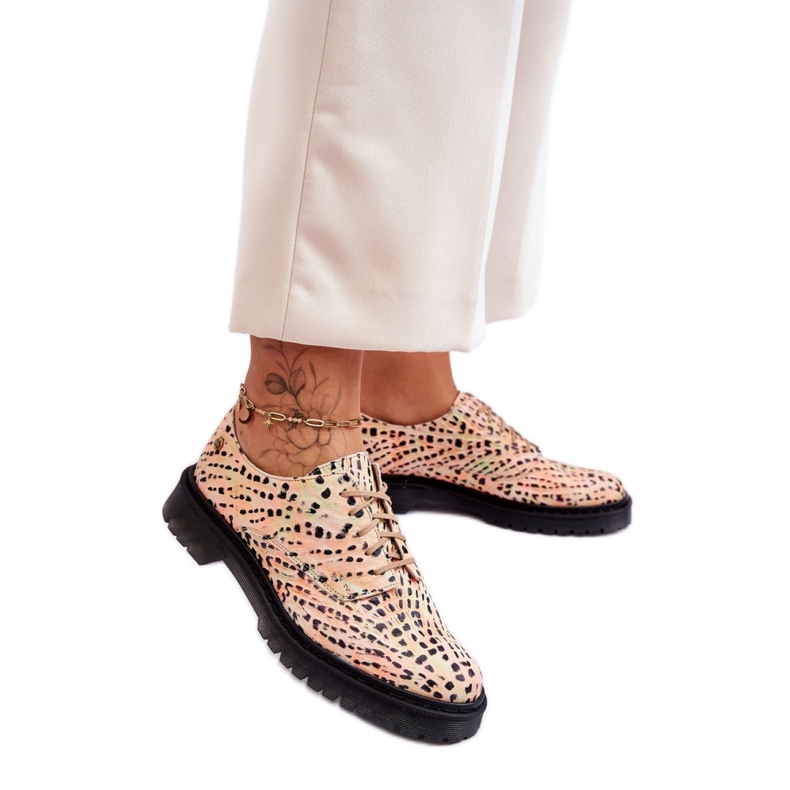 Oxford shoes Model Maciejka 04087-18 Orange/Black - Step in style