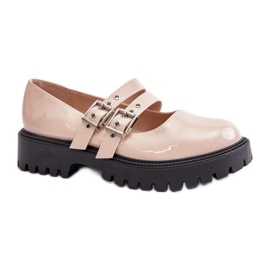 Shoes Model Terione 3231 Beige Lakier - Step in style Shoes Model Terione 3231 Beige Lakier - Step in style