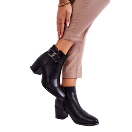 Women's ankle boots made of ecological leather.Black