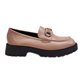 Elegant women's moccasins in Beige eco leather Elegant women's moccasins in Beige eco leather