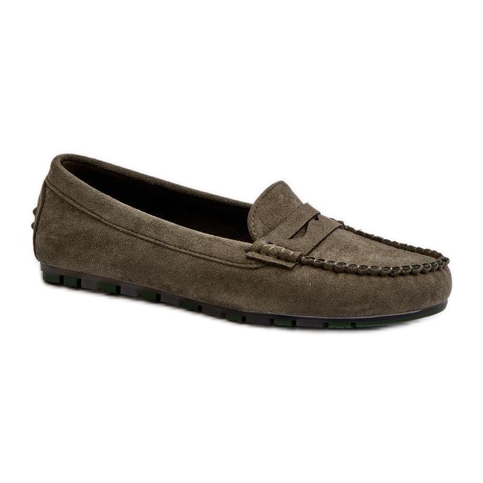 Classic women's Dark Green moccasins