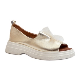 Zazoo Gold women's natural leather sandals golden Zazoo Gold women's natural leather sandals golden