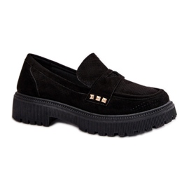 Women's moccasins made of eco-suede Black Women's moccasins made of eco-suede Black
