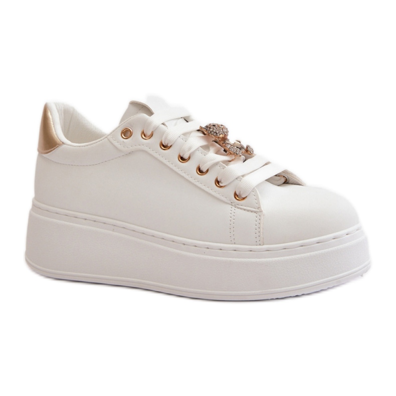 Sports Shoes With White/Gold Decoration