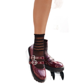 Patent shoes with Burgundy buckles red Patent shoes with Burgundy buckles red