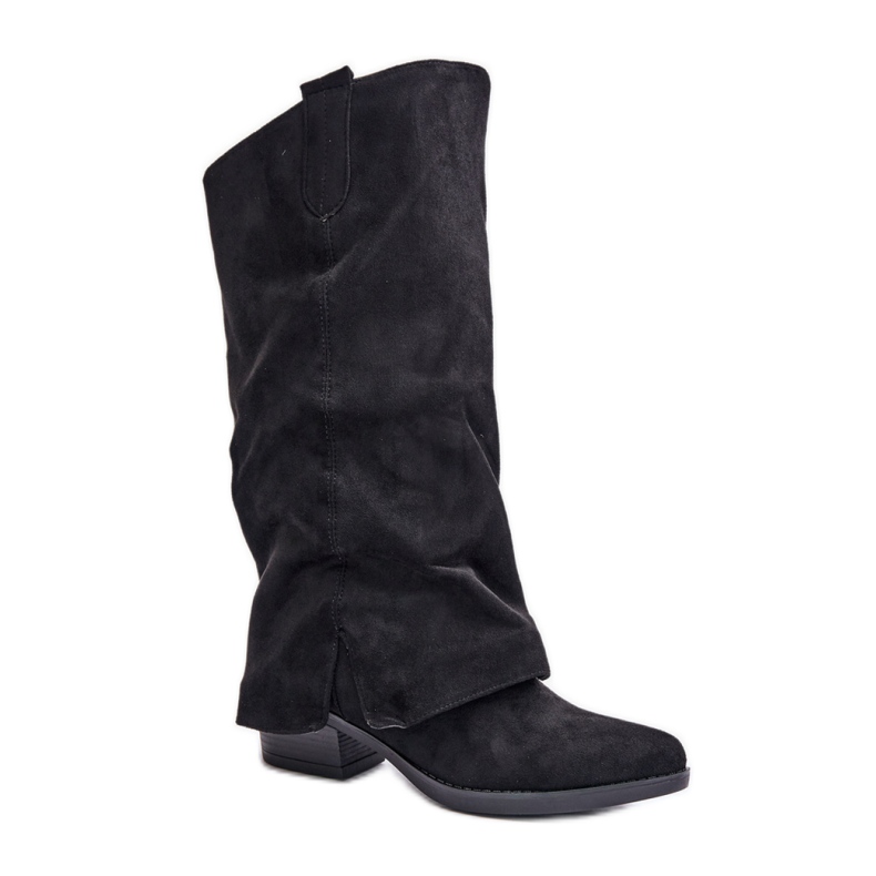 Suede Boots Cowboy Model Black Suede Boots Cowboy Model Black