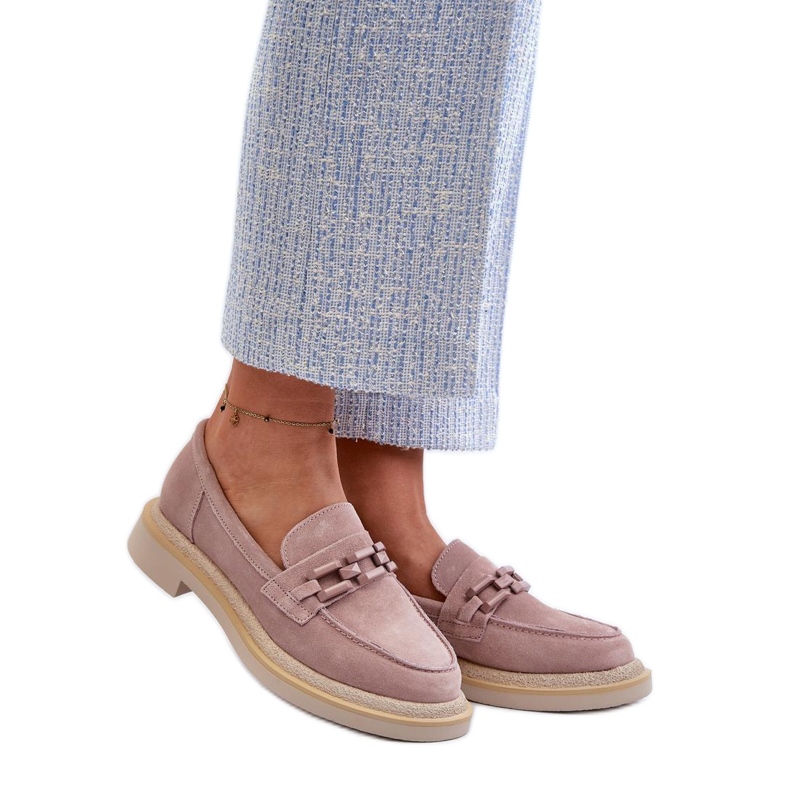 Dirty Pink suede moccasins