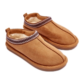 Camel fur slippers brown