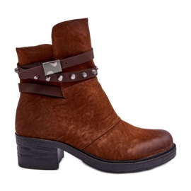 Ankle boots with a decorative Camel strap brown Ankle boots with a decorative Camel strap brown