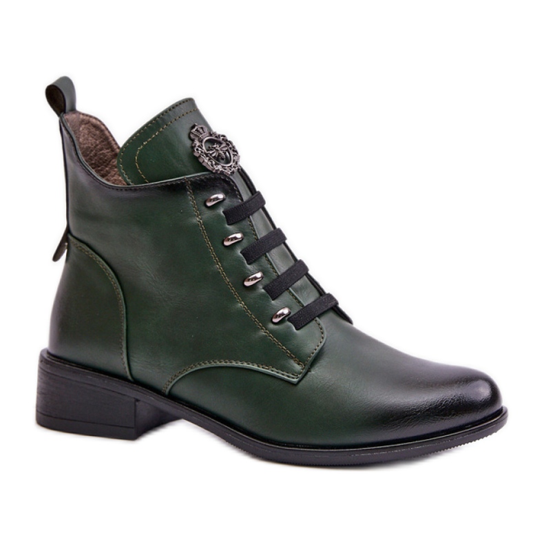 Women's Insulated Boots with Decoration Jezzi ASA198-21 green