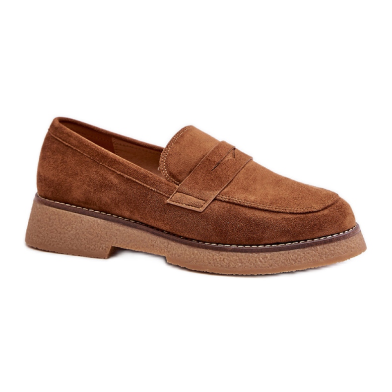 Women's moccasins made of Eco-suede C-528, brown