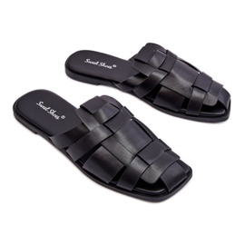 Women's Eco-Leather Flip-Flops 2522-1 black Women's Eco-Leather Flip-Flops 2522-1 black