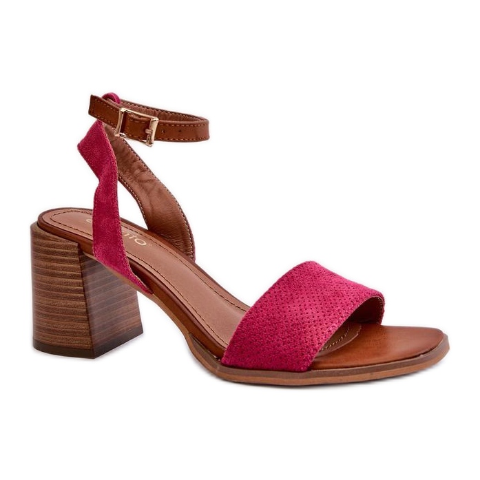 Women's sandals made of eco-suede 24SD35-7082, pink Women's sandals made of eco-suede 24SD35-7082, pink