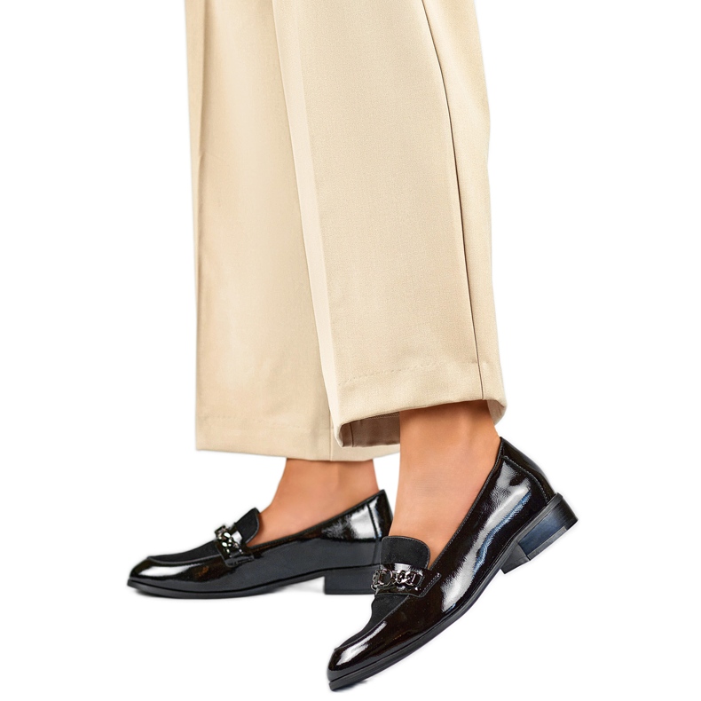 Women's Shoes with Chain 24-12309B black