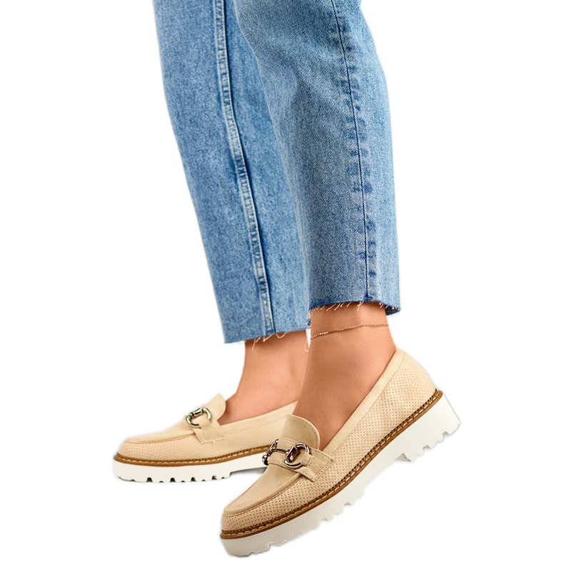 Women's shoes with decoration GQ97BE, beige