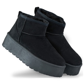 Women's Fur-Lined Snow Boots 2818B, black