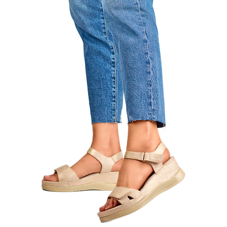 Women's Wedge Sandals YQ-125GO, beige Women's Wedge Sandals YQ-125GO, beige