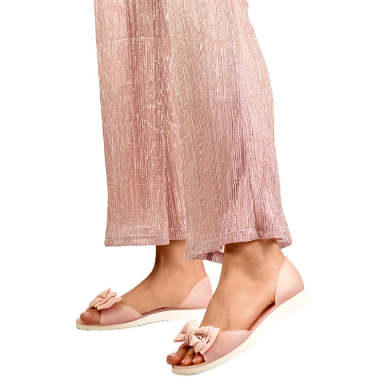 Rubber ballet flats with a bow BG162NU, pink