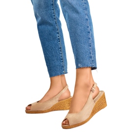 Women's Wedge Sandals GD-FL653BE, beige