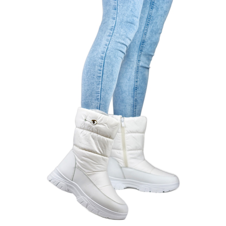 Women's Fur-Lined Snow Boots 3537W white