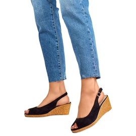 Women's wedge sandals GD-FL653B, black