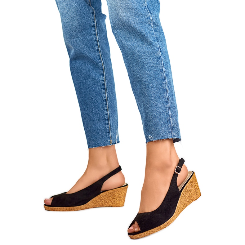 Women's wedge sandals GD-FL653B, black