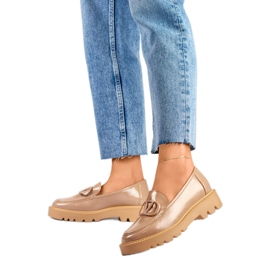Women's shoes with decoration 23-10862BE beige