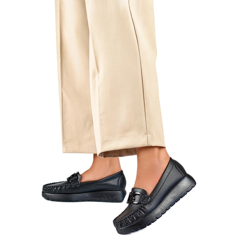 Women's Wedge Moccasins 24-21339B black