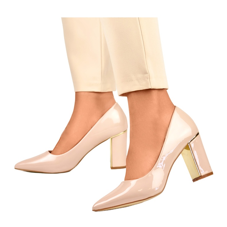 Women's Patent Pumps GD-DO112B-BE, beige