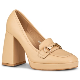 Women's Pumps with Decoration M047-NU beige