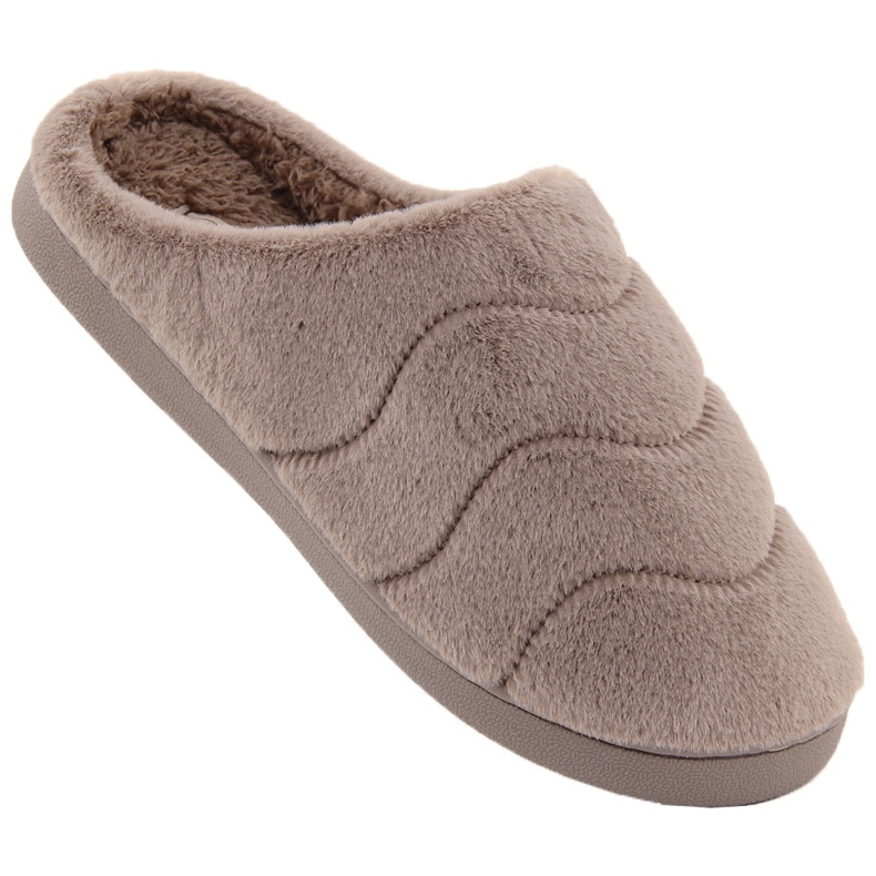 Women's brown fur home slippers Unisoft 6622