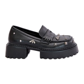 S.Barski Women's Leather Shoes With Decorations D&amp;A MR880-102 Black