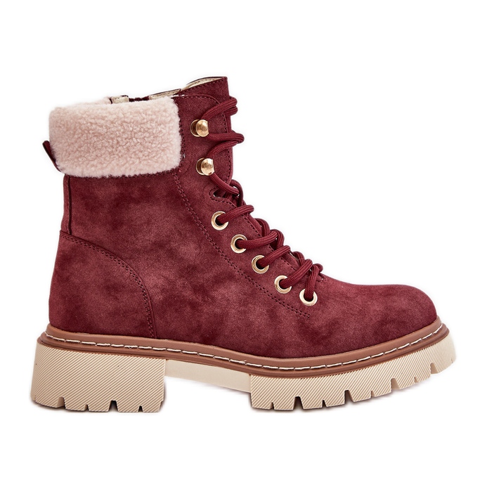 Women's Insulated Boots With Zipper, Burgundy Ferelia red