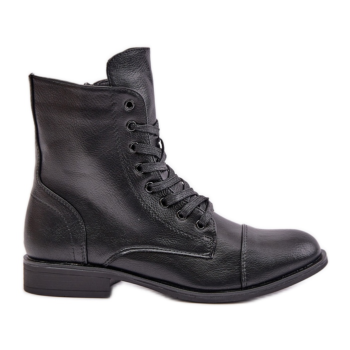 Insulated boots made of eco-leather with a zipper, Black Leanaris