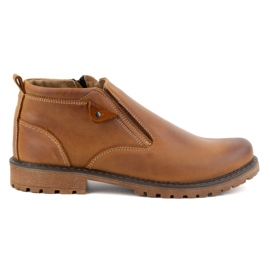 Olivier Men's boots, leather, insulated, 140GT, red orange