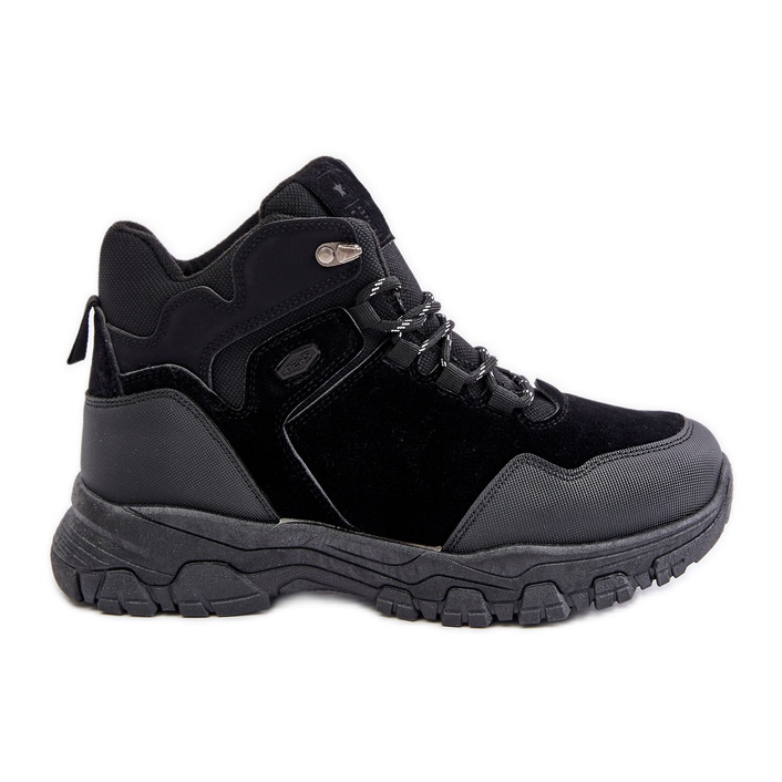 News Men's Insulated Lace-Up Trekking Shoes Black Zerista