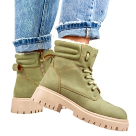 Women's insulated boots, light green GD-TL51GR