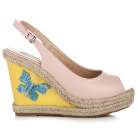 Vices Stylish sandals with a butterfly pink