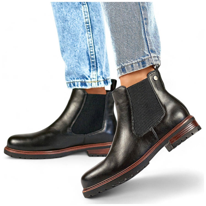 Women's insulated Chelsea boots, black GD-WL71B