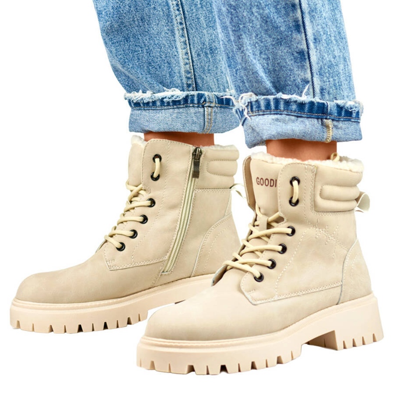 Women's insulated boots, beige GD-TL51BE