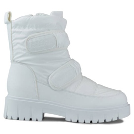 Women's snow boots with velcro, white JH-1W Women's snow boots with velcro, white JH-1W