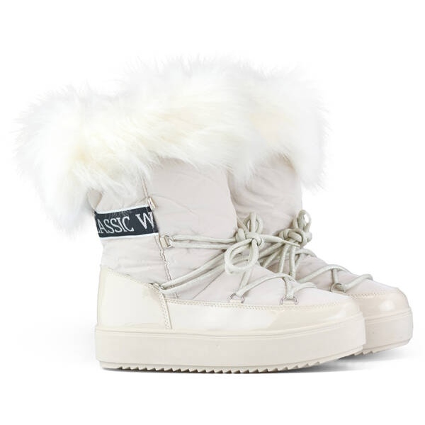 Women's snow boots with fur, beige 5705-4BE
