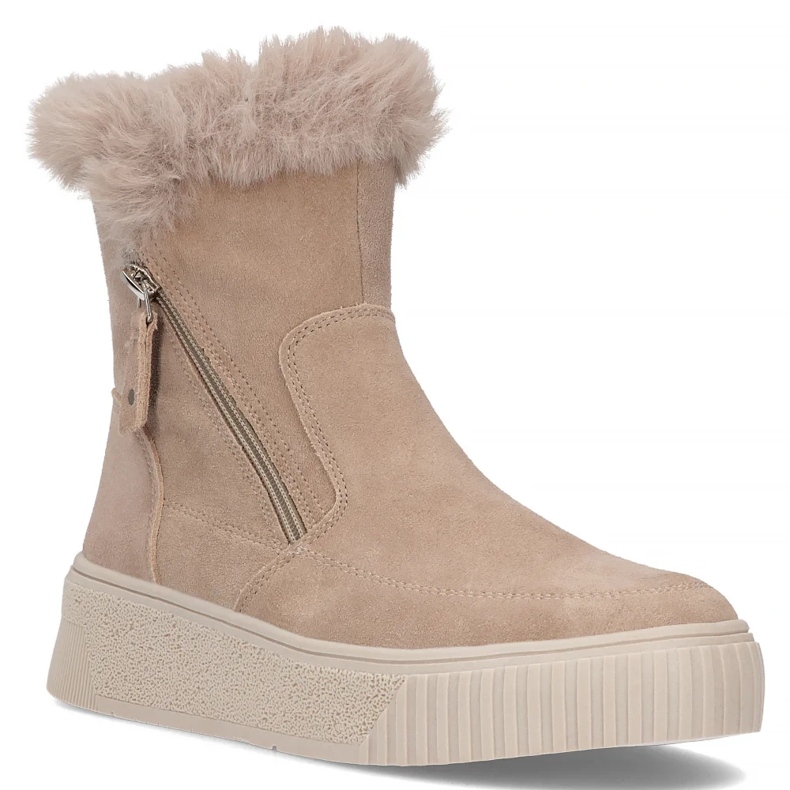 Filippo DBT6484/24 Beige leather platform boots