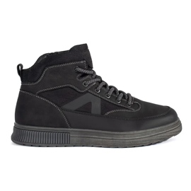 Black insulated men's high winter boots