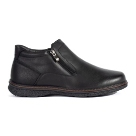 Black winter men's insulated boots
