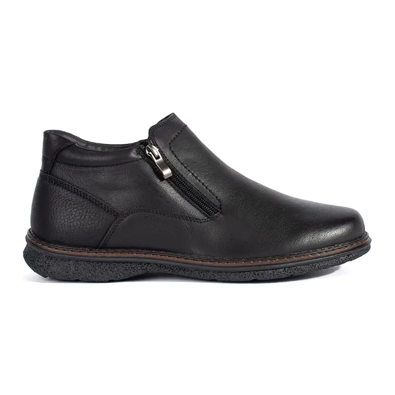 Black winter men's insulated boots